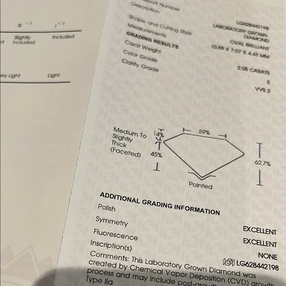 Elegant lab grown 2 carats 18k Gold Diamond Ring oval brilliant vvs clarity - Picture 7 of 13